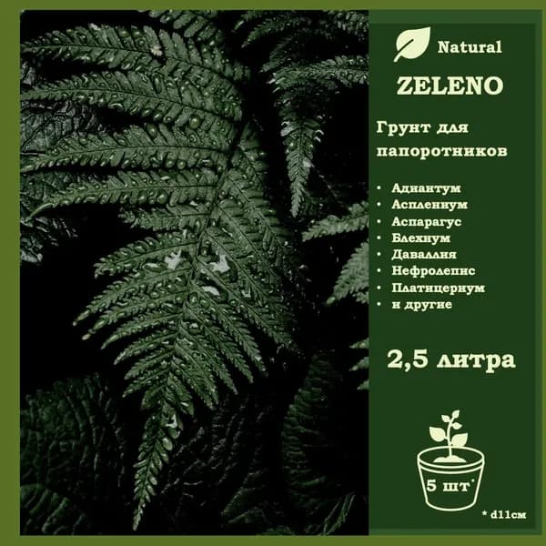Грунт для папоротников Zeleno