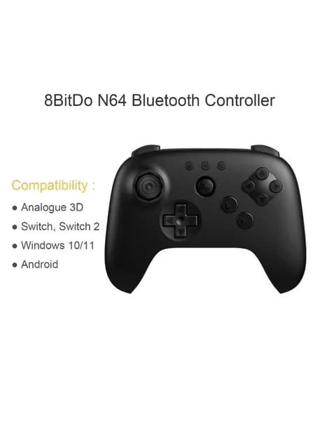 8BitDo N64 Bluetooth 80NE Bluetooth-контроллер, подходящий для моделирования 3d, Nintendo Switch, Switch2, геймпада для Windows и Android