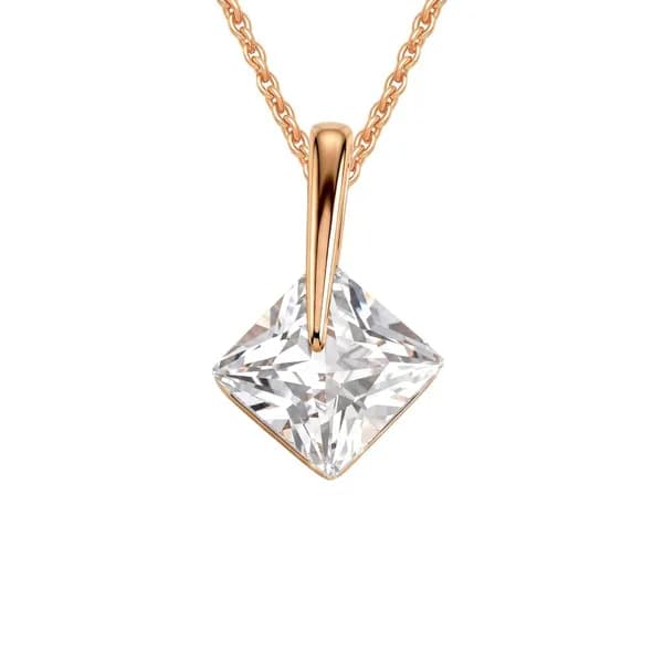 Подвеска на шею с фианитом из красного золота 375 пробы 585GOLD