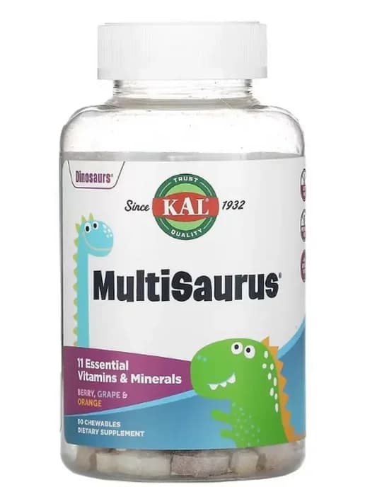 Multisaurus апельсин+ягоды+виноград, 90 жевательных таблеток