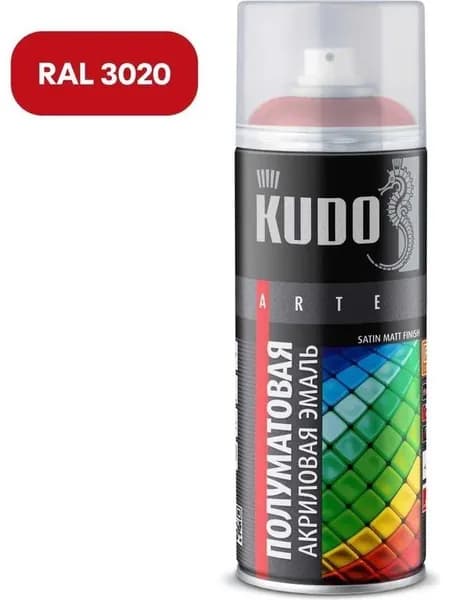Эмаль КУДО акриловая RAL 3020/KU-0А3020 алая (520мл)