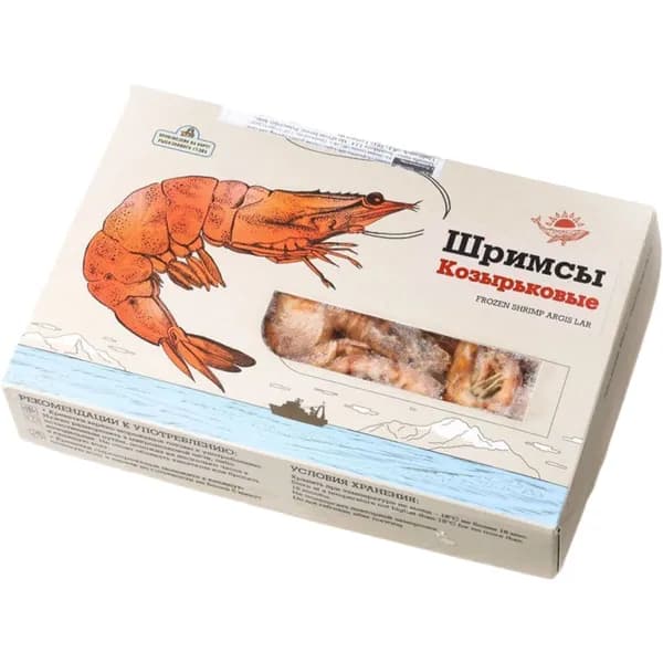 Креветки козырьковые 80-100 1кг варено-мороженные, неразделанные.