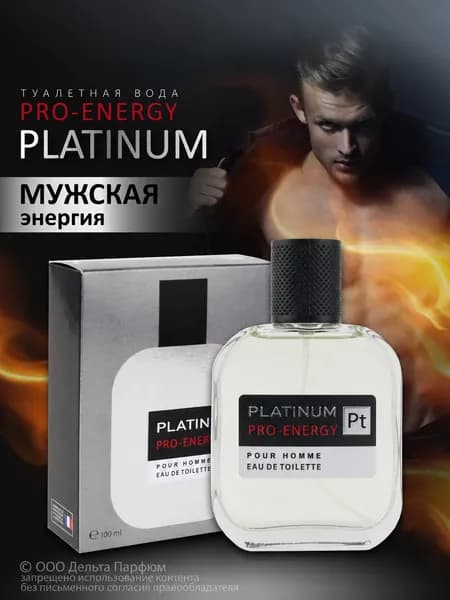 Туалетная вода мужская 100 мл. Pro-Energy Platinum свежий пряный, древесный аромат