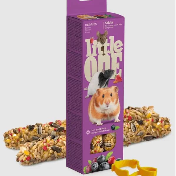 Лакомства Литтл Уан (Little One) 32250 для хомяков, крыс, мышей и песчанок - Палочки с ягодами 2шт х 60г