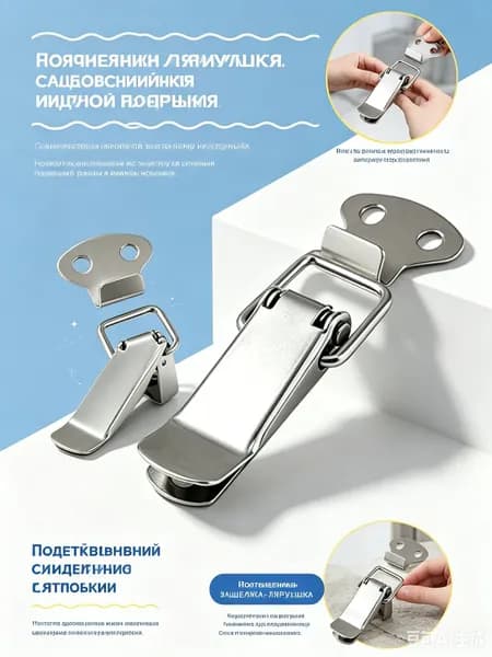 NAIERDI замок защелка лягушка , 2шт 27х74мм, пружинным фиксатором для ящиков, ящики для инструментов, чемоданов, сундуков