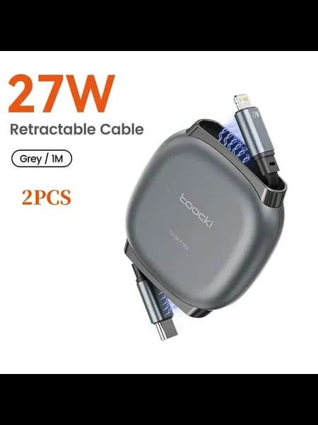 Выдвижной кабель Toocki USB C для iPhone 14 13 12 iPad 27 Вт