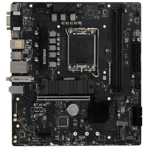 MSI B760M BOMBER WIFI [LGA 1700, Intel B760, 2xDDR5-5600 МГц, 1xPCI-Ex16, 2xM.2, Micro-ATX, Материнская плата