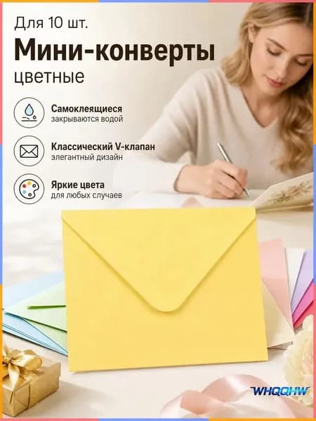 Конверт для монет 10х7 см, голубой, 10 шт