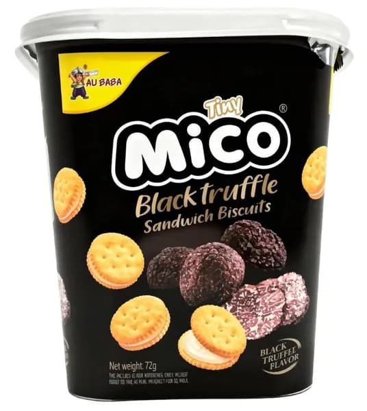 Печенье Tiny Mico Black Truffle Sandwich Biscuits со вкусом черного трюфеля, 72 г