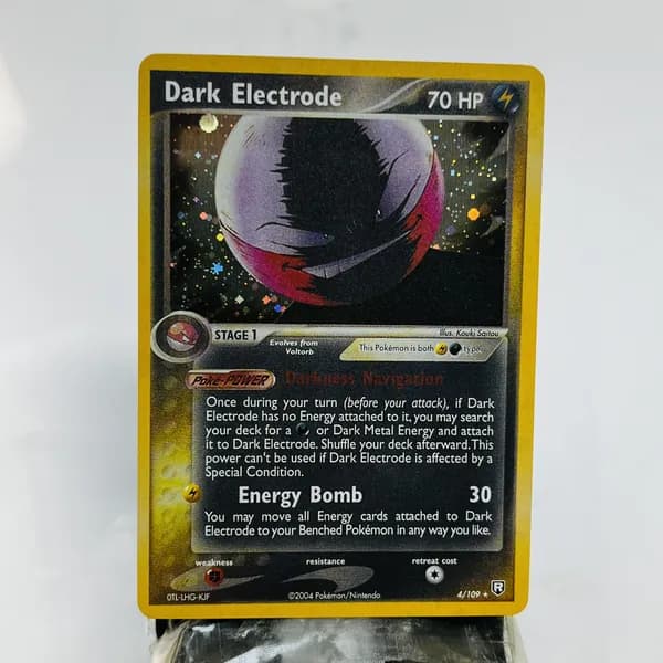 Портативные карты PKM T Настройка и прокси высококачественной фольги Dark Electrode Team Rocket Returns (TR) #4