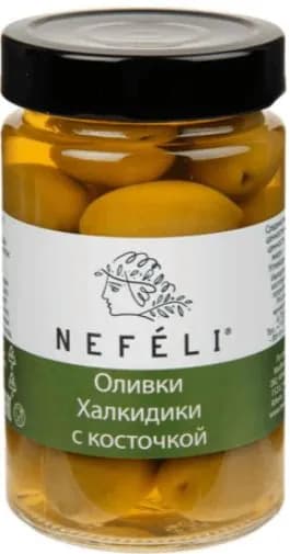 Оливки NEFELI Халкидики c косточкой /стекло/ 300мл