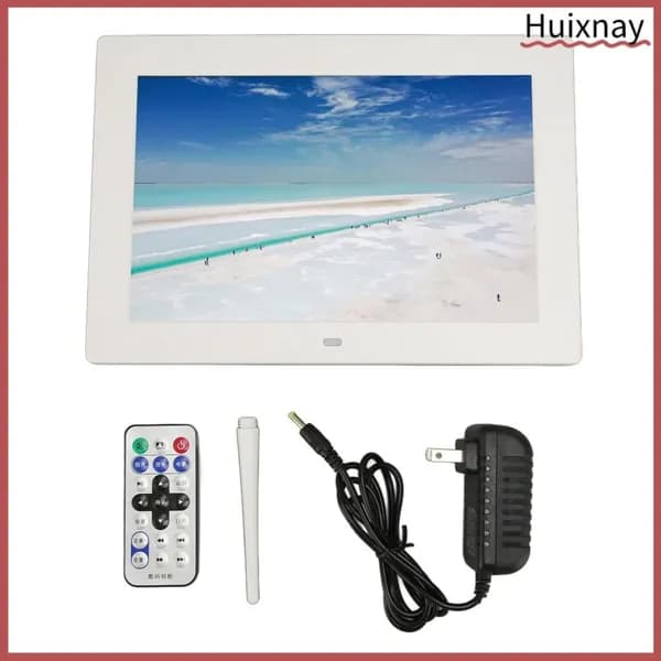 10 Inch Digital Photo Frame, Яркие цвета и высокая четкость изображения, для семейных мероприятий и просмотра Белый американский стандарт