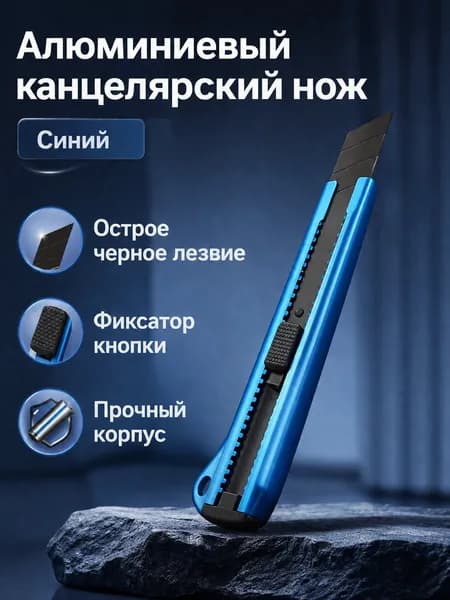 Промышленный канцелярский нож, корпус из алюминиевого сплава, лезвие 9 мм, с функцией автоматической блокировки лезвия, используется для офиса и технического обслуживания