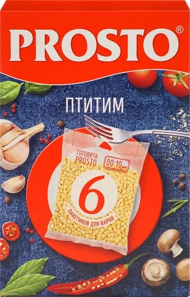 Макароны PROSTO Птитим, группа А, в пакетиках, 6х62, 6пак