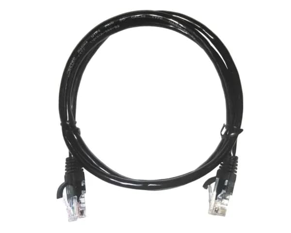 Патч-корд UTP4 cat.5e, ВС, LSZH, черный, литой коннектор, NETKO Optima, 1м