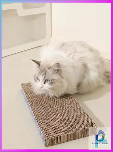 Когтеточка для кошек картонная лежанка Sweet cat сотовая крафт