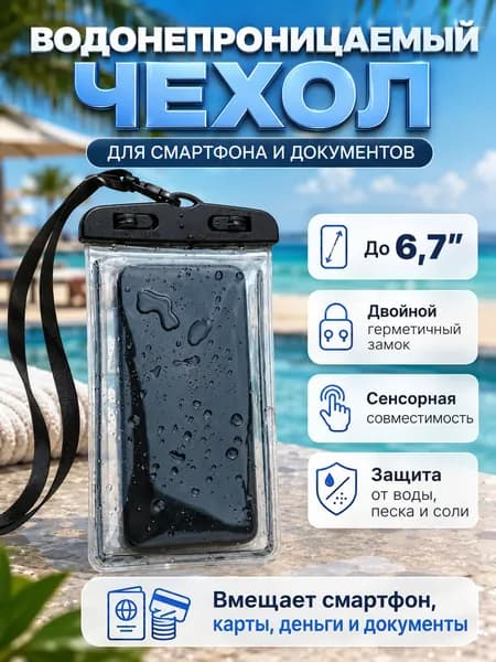 водонепроницаемый чехол для телефона и документов