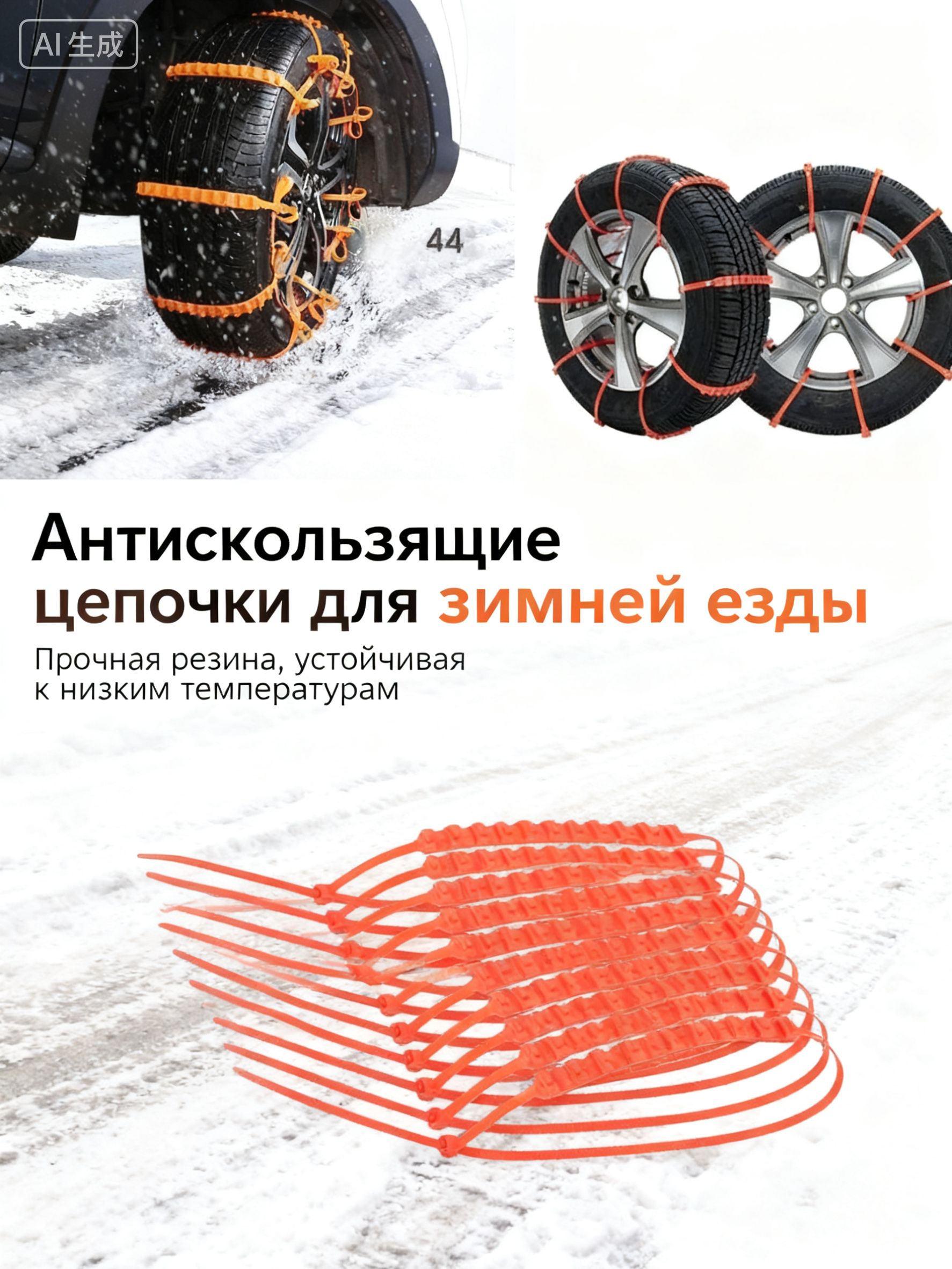 Цепь противоскольжения, длина 90 см, 4 шт.