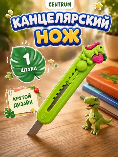 Канцелярский нож маленький детский с фигурной ручкой
