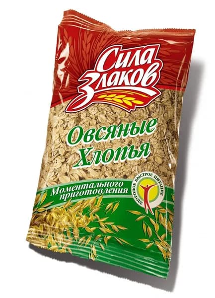 Хлопья овсяные Сила Злаков, не требующие варки, пакет, 400 г