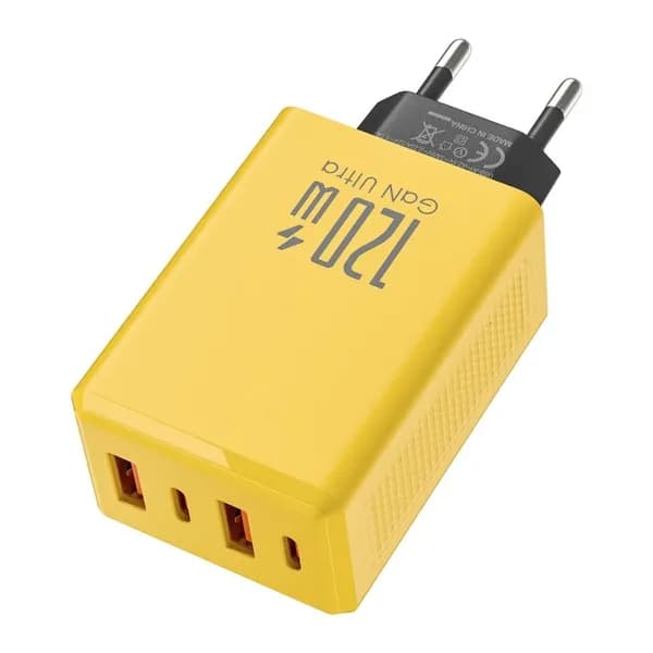 Порт зарядки 120W DOG для ПК и телефонов, Желтый - вилка европейского стандарта