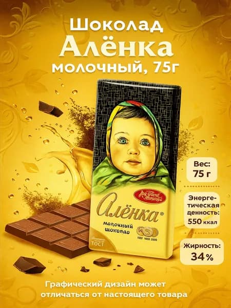 Шоколад Аленка молочный, 75г