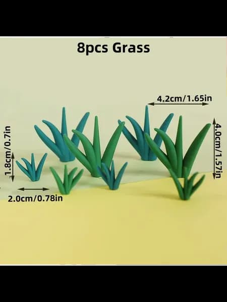 8 шт. Топперы для торта "Трава", Цвет 8 pcs Grass