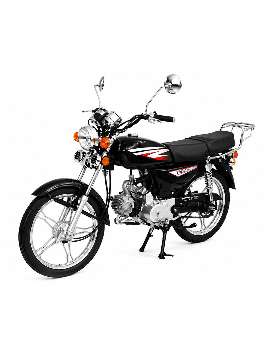 Мопед KT50 Alpha, Эконом (тюнинг), черный глянец