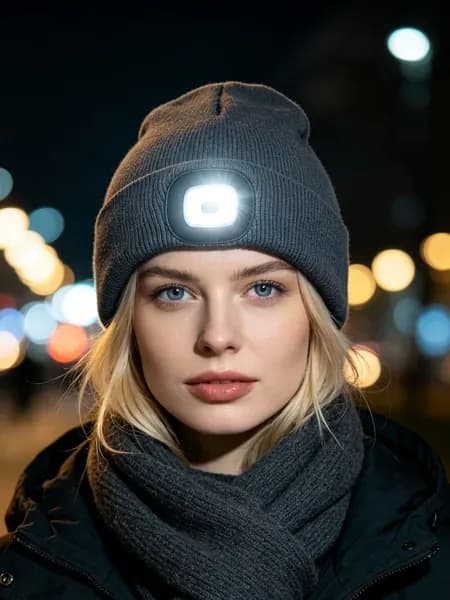 Шапка для рыбалки и охоты Шапка бини со встроенным LED фонариком