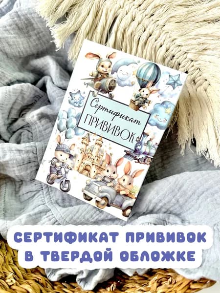 Сертификат профилактических прививок МИСТЕР СЛОН в твердой обложке, для ребенка, прививочный, детский