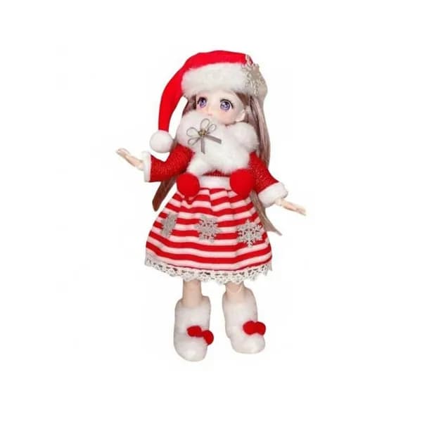 Новогодний наряд для BJD куклы 30 см, праздничный дизайн