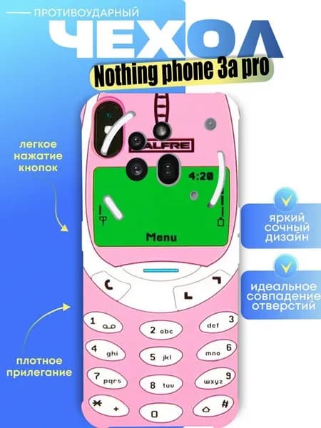 Чехол на nothing phone 3a pro с принтом телефон нокиа