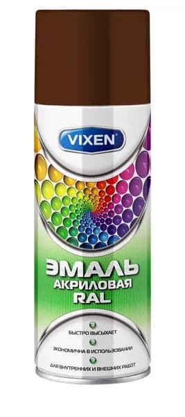 Эмаль ASTROHIM VIXEN VX38017 акриловая RAL, шоколадно-коричневый (RAL 8017)