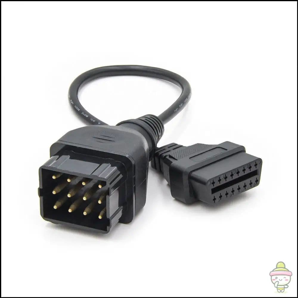 Переходник 12-pin на 16-pin OBD2 для Волги, Газели, УАЗ совместим с ELM 327, ScanMatik и Kline 409.1