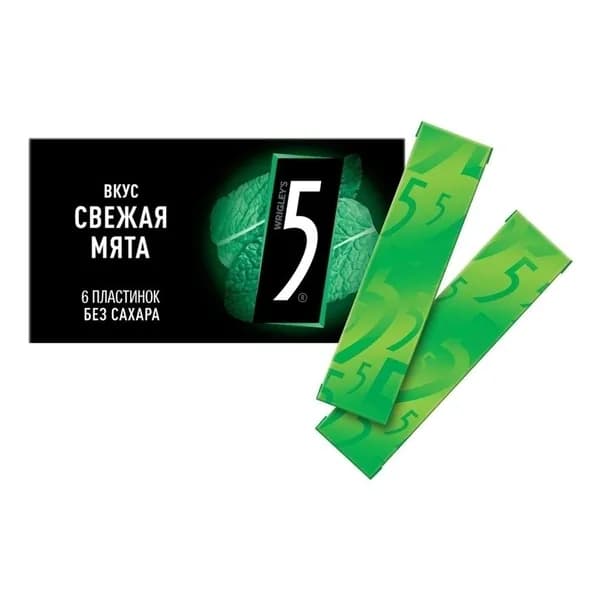 Жевательная резинка Five Свежая мята без сахара, 15,6 г