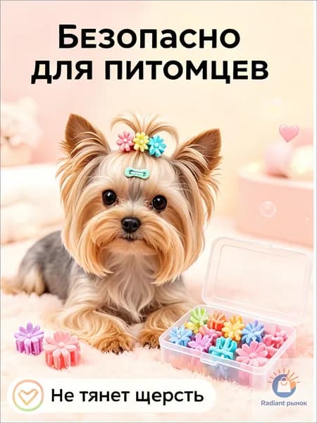 Заколки для животных мини, 1.5 см, 50 шт, цветные аксессуары для собак и кошек, не тянут шерсть, легкие безопасные зажимы для йорка, мальтезе