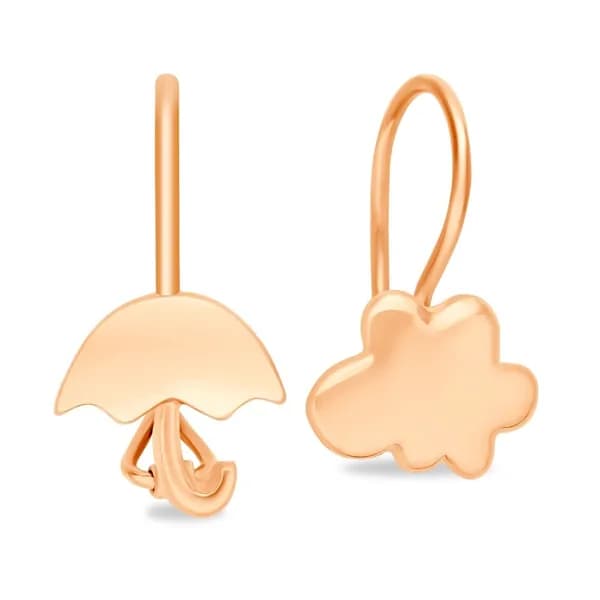 Серьги детские из красного золота 375 пробы 585GOLD