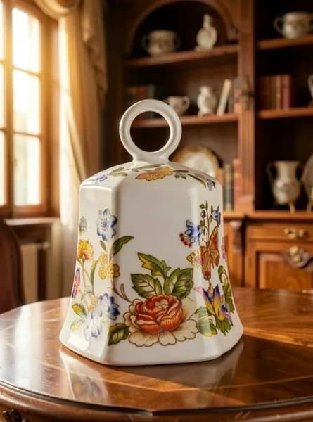Винтажный звонкий колокольчик Aynsley Cottage Garden, фарфор, Англия, 1980-е, с коробкой