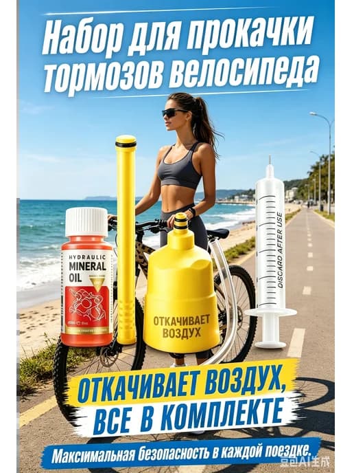 Прокачка тормозов мини набор с гидравлическим маслом