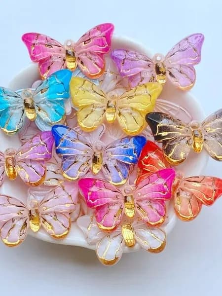 10pcs смоляные бабочки декоративные аксессуары