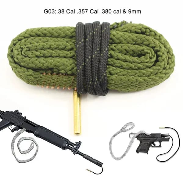 Змеевидная щетка для ствола,.38 Cal .357 Cal .380 Cal & 9mm