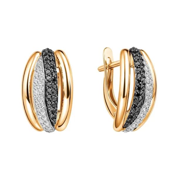 Серьги женские с бриллиантами из красного золота 585 пробы 585GOLD