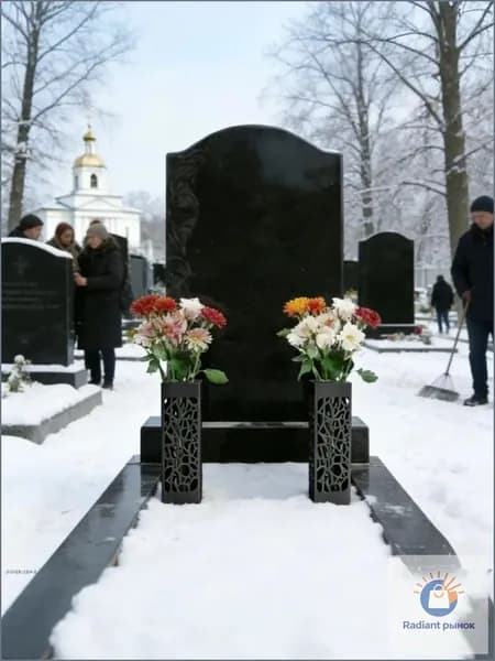 Кладбищные, ажурные бутылки с цветами, 2 шт.