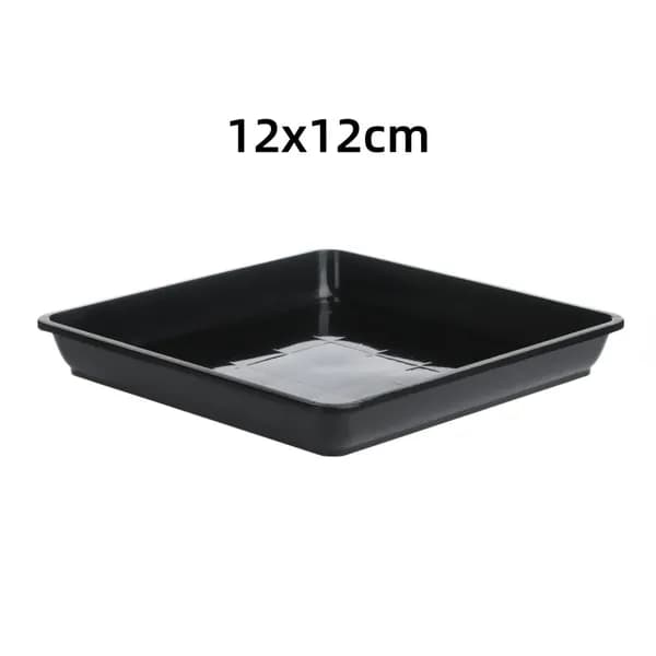 Поддон для цветов 12 см x 12 см x 1.7 см 1 шт пластик черный, бронза