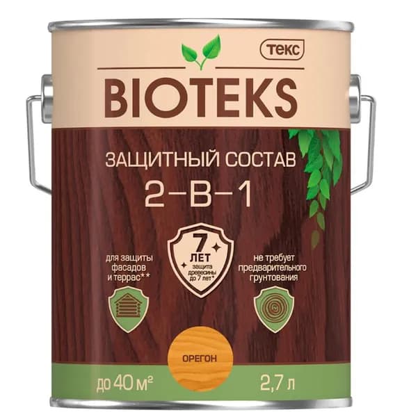Состав защитный BIOTEKS алкидный 2,7 л орегон
