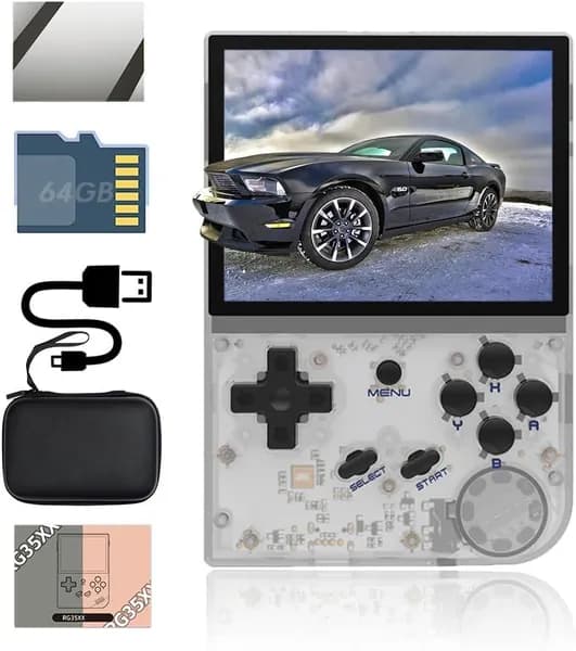 Портативная игровая консол Anbernic RG35XX,3,5" OCA 640*480 Linux-система,Поддерживает телевизионный выход HDMI(32GB TF card) с переносным футляром