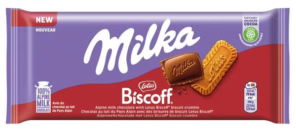 Шоколад Milka молочный Lotus Biscoff 90г