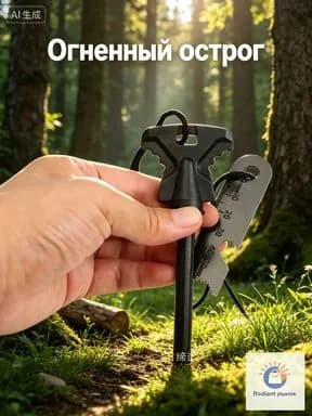 Огниво походное с кресалом утолщенный стержень для выживания и туризма
