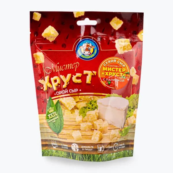 Сухой сыр с паприкой 50 г, Мистер "Хруст"