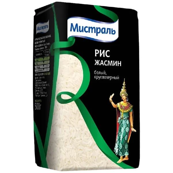 Рис МИСТРАЛЬ Жасмин белый 500г